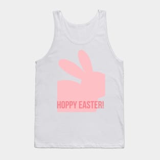 Hoppy Easter. Cute Bunny Rabbit Pun Design. Perfect Easter Basket Stuffer. Tank Top